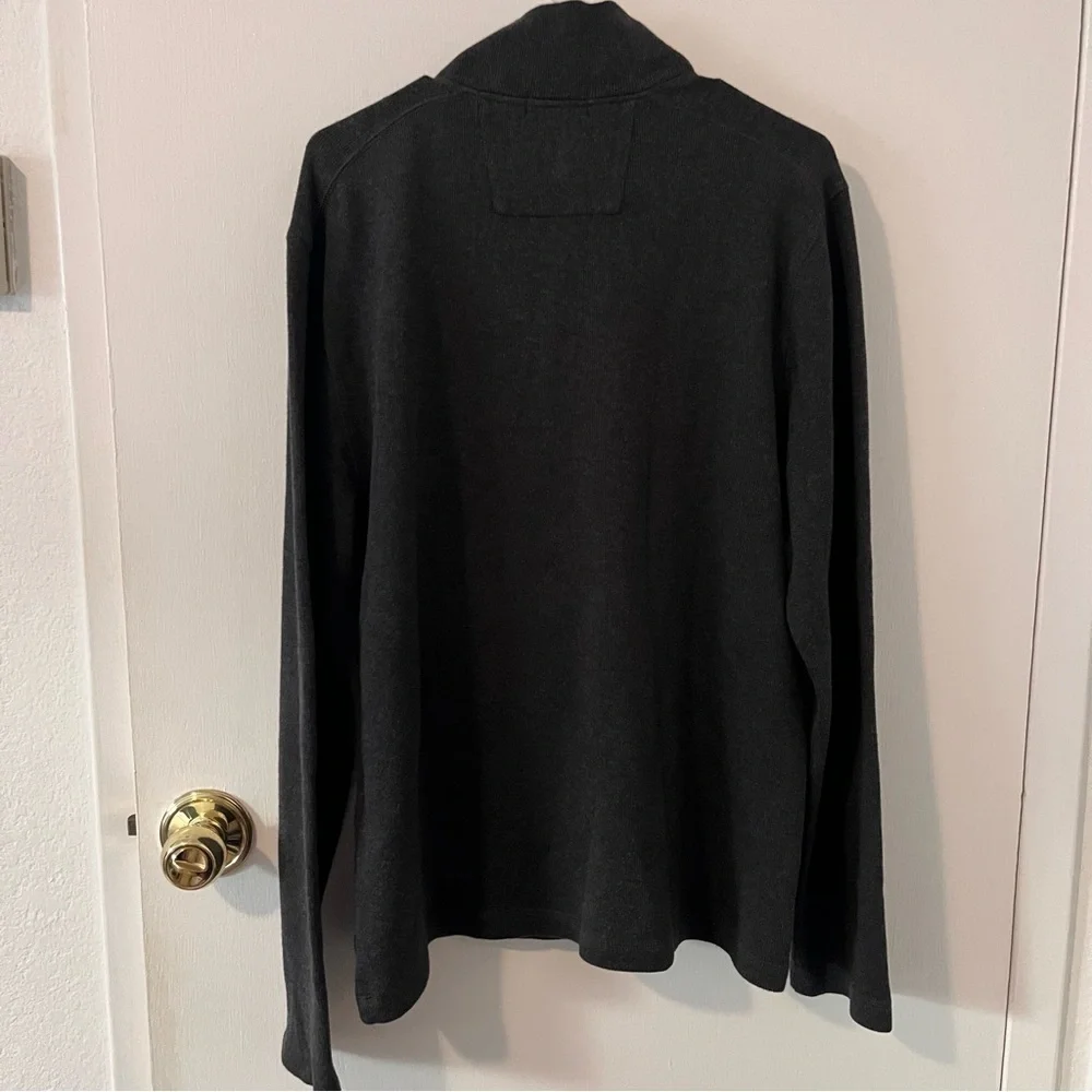Banana Republic Men’s Quarter Snap Sweater Cotton Long Sleeve Dark Gray Large